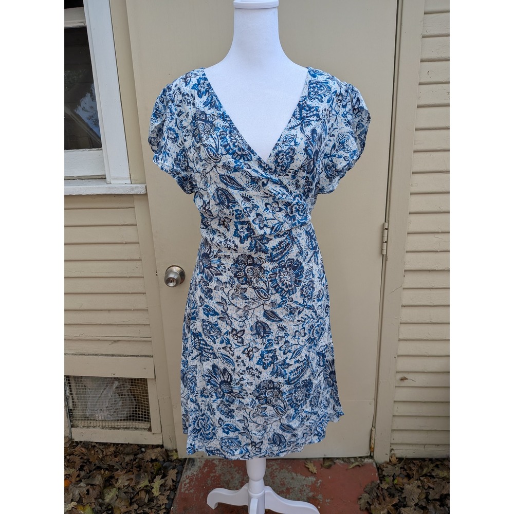 Velvet By Graham & Spencer Amaury Floral Print Viscose Wrap Dress Size XL